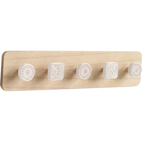 Appendiabiti da parete minimalista in legno stile nordico, 48x10 cm – Ganci in ferro per cappotti – Decorazione moderna per l'ingresso (1/5)