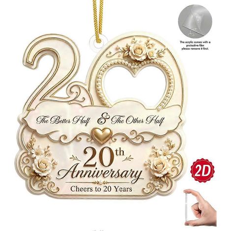Wedding Anniversary Ornament - Acrylic Couple Keepsake Gift for Parents Grandparents (1/5)
