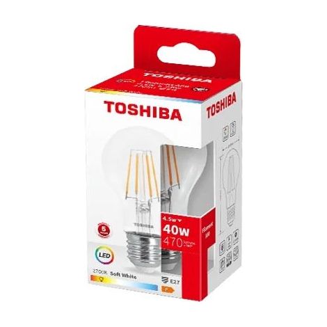 BOMBILLA LED TOSHIBA FILAMENTO A60 E27 4.5W 2700K