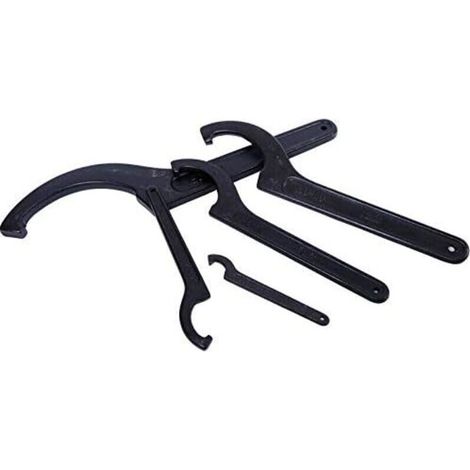 1x Clé à crochet réglable 34-36mm, clés à ergot, clé tricoise universelle, pour la fixation ou le démontage des écrous ronds et des couvercles de compteurs d'eau sur les machines-outils (1/3)