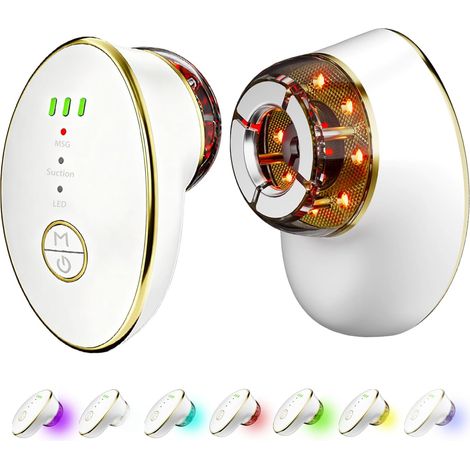 Thérapie de lumière rouge pour le visage, 7 couleurs LED Massager de drainage lymphatique Aspiration de coupage facial pour le resserrement de la peau, dispositif de levage du visage (1/5)