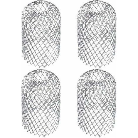 Paquet de 4 grilles de gouttière, filtre à feuilles en maille, couvercle de gouttière en acier inoxydable 8x17cm pour env. (1/4)