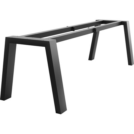 Metalopro – Pieds de table en métal noir trapèze 240x80x72 cm – Capacité de charge 350 kg – Finition peinture époxy – Montage simple avec visserie incluse (1/5)