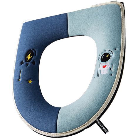 Couvre-Abattant De Toilette - Polyester Épais Élastique Lavable - Pour Abattants Ovales - 1 Pièce (1/5)