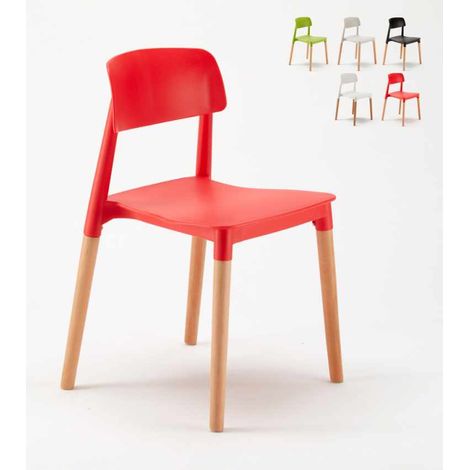 Chaise de salle Ă manger bar cuisine au design moderne Barcellona - Rouge (1/5)