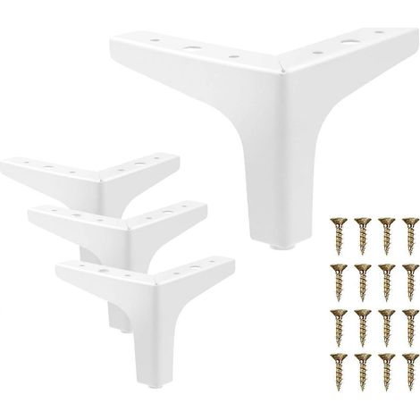 Pieds de meubles blancs de rechange : pieds de canapé de 10 cm, ensemble de 4 pieds de coiffeuse de style européen (1/5)