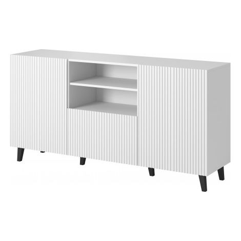 Buffet design blanc 150 cm 1 tiroir 2 portes Gustave (1/4)
