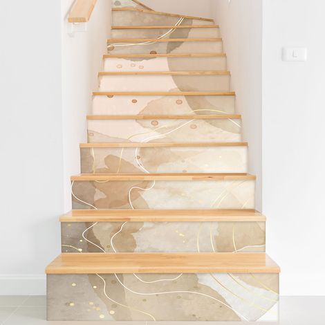 Stickers contremarches escalier - Abstrait - 120 cm x 180 cm - Adhésif + Protection BRILLANTE (1/2)