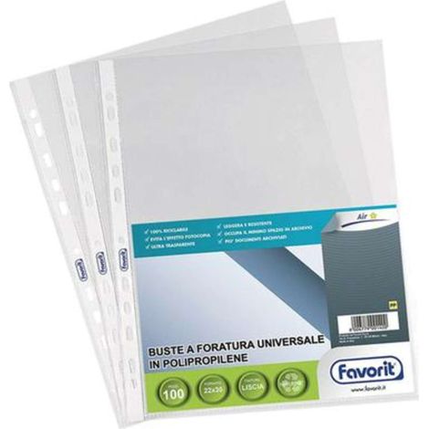 Cf.100 Buste Forate 22X30 Lisce Air X1