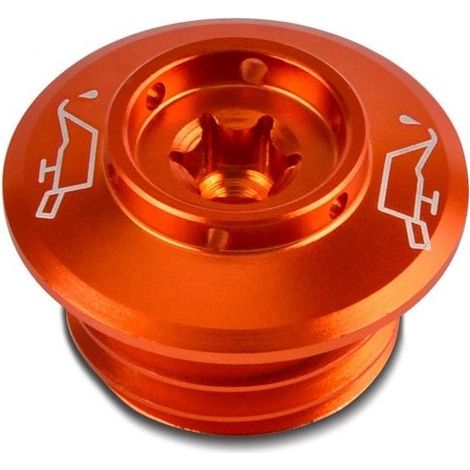 CNC Tappo dell'olio motore per Motocross, Enduro 14-23 avvitare arancione