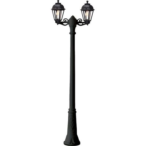 Lampada da Terra CHRIS Bollard 186cm in Policarbonato Nero, Attacco E27 IP44, Resistente Raggi UV, Ruggine e Corrosione - Rossini Group