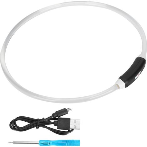 Wiederaufladbares, verstellbares und individuell anpassbares LED-Antibeißhalsband mit USB-Anschluss für Hunde – Haustierzubehör – Farbig (1/5)