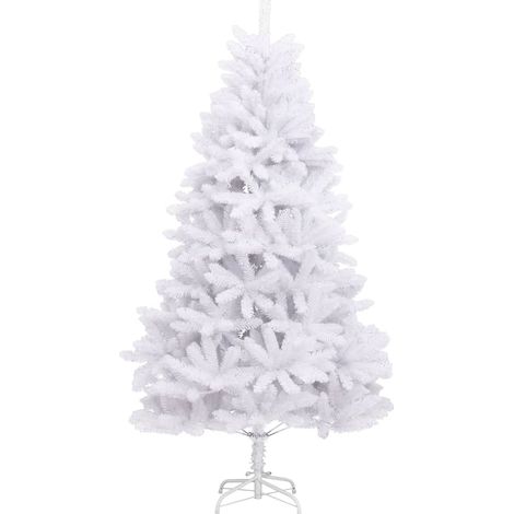 Sapin de Noël Arbre de Noël artificiel à charnières avec support blanc 300 cm (1/5)