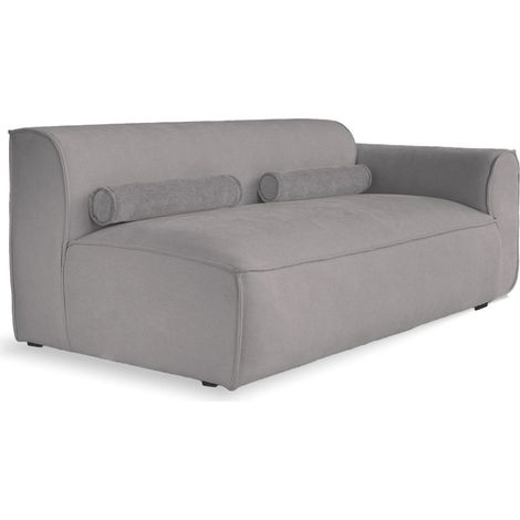 Felix - module d'assise droit en tissu texturé - gris foncé (1/5)