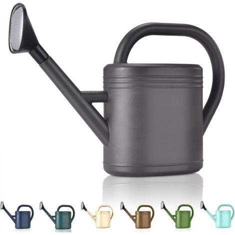 1 Gallon Watering Can for Indoor Plants, Gardens and Outdoor Greenhouse Flowers with Large Long Nozzle and Spray Head (Gray) (1/5)