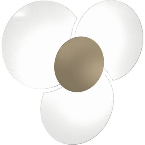 Plafoniera Contemporanea Clover Metallo Sabbia Vetro Bianco 6 Luci E27 (1/3)