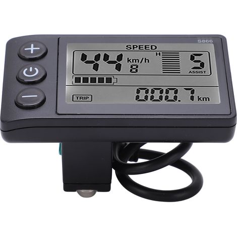 Compteur d'affichage LCD S866 pour vélo électrique, 24 V, 36 V, 48 V, avec panneau de commande et prise étanche. (1/5)