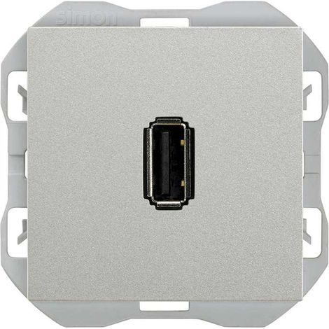 SIMON 270 USB-Datenanschluss Typ A Aluminium 20000090-093