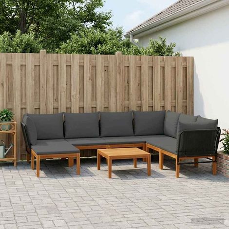 vidaXL 8 uds. Madera de Acacia Sólida y Cuerda Natural (1/5)