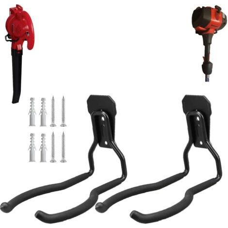 Lawn Mower Wall Hooks (2 Pack), Garage Power Tool Wall Mount, Versatile Garage Tool Hooks for Storage. (1/5)
