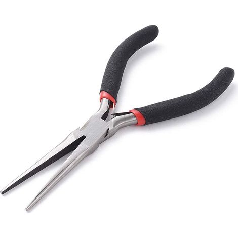 Pince plate à long bec en acier trempé au carbone de 15 cm pour la fabrication de bijoux Outil de réparation pratique (1/5)