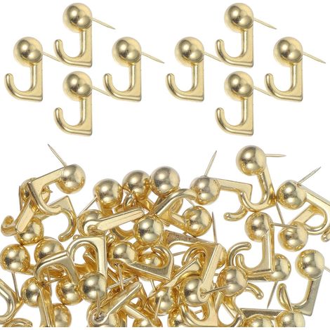 Jiajia AI-50 Stk. Nadeldorn Haken, Metall gold, für Korktafeln Fotos Wanddeko (1/5)