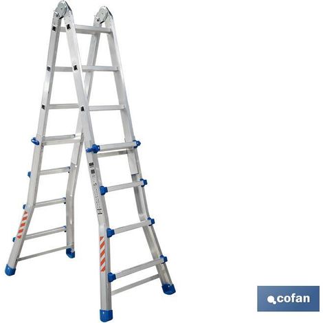 escalera plus aluminio multiposición 4 x 4 peldaños y 3,83 m (1/4)