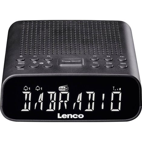 Lenco Radio-réveil DAB, FM, DAB+ Bluetooth, AUX, DAB, DAB+, FM fonction réveil noir (1/4)