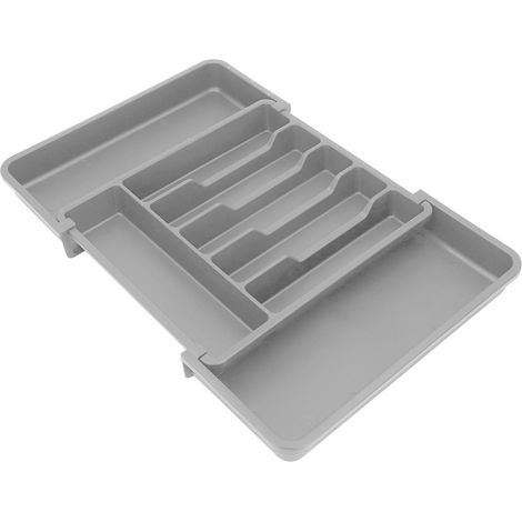 Organisateur tiroir extensible rangement trié couverts couverts cuisine gris bac ustensiles (1/5)