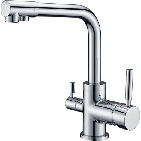 Robinet de cuisine 3 voies, robinet d'eau potable, raccord de filtre à eau, robinet de cuisine, robinet d'évier, robinet mélangeur de cuisine 3 en 1