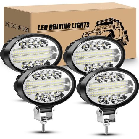 4 x LED-Arbeitsscheinwerfer, 5,5 Zoll, 20 W, IP67 wasserdicht, Aluminiumlegierung, für Geländewagen, SUV und Boote (1/5)