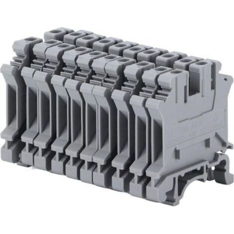 Blocs de jonction combinés, bornes en cuivre isolées montées sur rail DIN, 100 pièces, pour connexions électriques. (1/4)