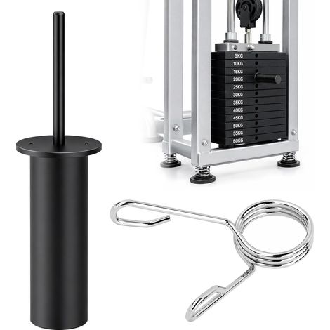 Rallonge De Goupille De Gymnastique pour Disques De Poids, 110mm Longeur 10mm Diamètre Tige de Charge Renforcée avec Clip à Ressort, Accessoire Fitness pour Multi Salle De Sport Goupille (1/5)