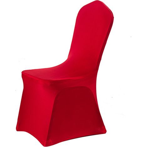 Housse de chaise amovible et élastique, décoration pour hôtel, mariage ou salle à manger (rouge) (1/5)
