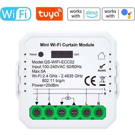 Module de motorisation pour rideaux intelligents WiFi – Compatible avec Alexa et application mobile, contrôle vocal et distant (1/4)