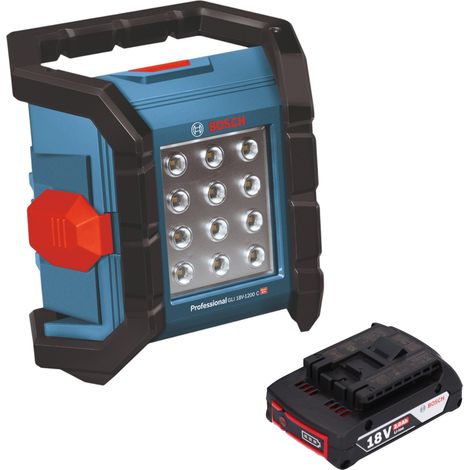 Faretto da cantiere a batteria Bosch GLI 18V-1200 C Professional 18 V 1200 lm + 1x batteria 2,0 Ah - senza caricabatteria