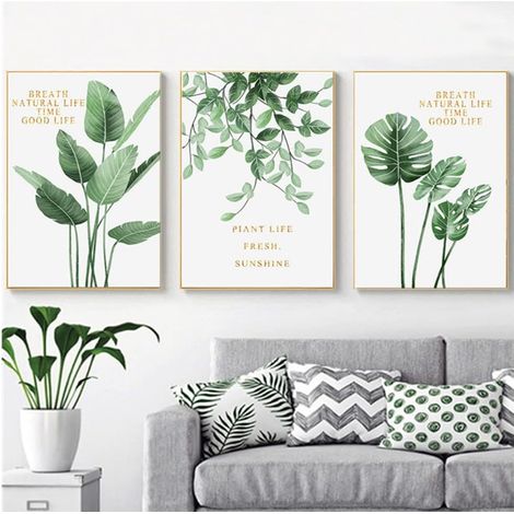 Lot de 3 impressions sans cadre,Tableau Décoration Murale, Décoration végétale tropicale, Art mural style Botanique, Décoration d'intérieur élégante pour chambre à coucher et salon(30x40 cm)