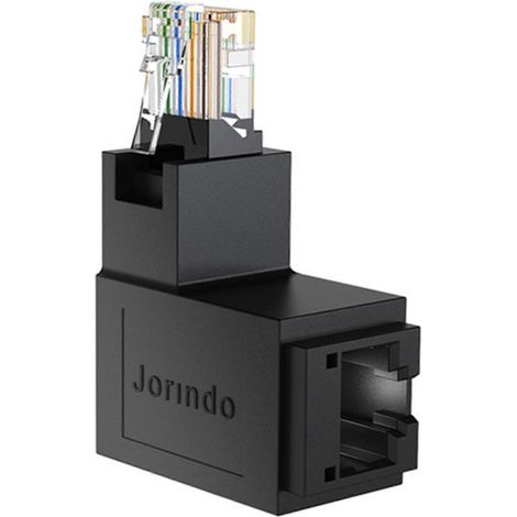 Adaptateur Ethernet RJ45 mâle-femelle, prolongateur de réseau, coude à droite à 90 degrés, convient aux connecteurs de câble Ethernet CAT5E, CAT6 et CAT8. (1/5)