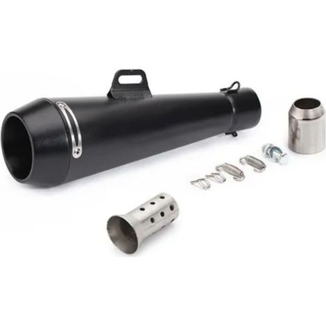 Silencieux d'échappement moto noir, tube en acier inoxydable, embout de pot d'échappement universel, kit haute performance pour un son amélioré (1/5)