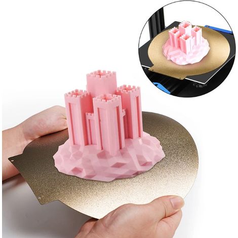 Plateau d'impression double face en PEI compatible avec l'imprimante 3D Kossel Delta, plateau chauffant texturé avec plateau magnétique rond de 200 mm de diamètre (1/5)
