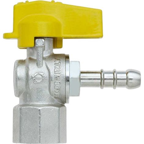 "RUBINETTO GAS A SFERA FEMMINA CON PORTAGOMMA A SQUADRO FIV 1/2"""" x Ø14 mm - Metano"