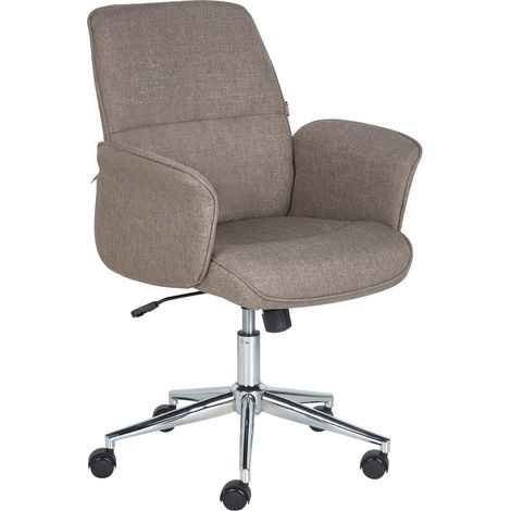 Silla de oficina de poliéster marrón elegante giratoria moderno Ravishing (1/5)