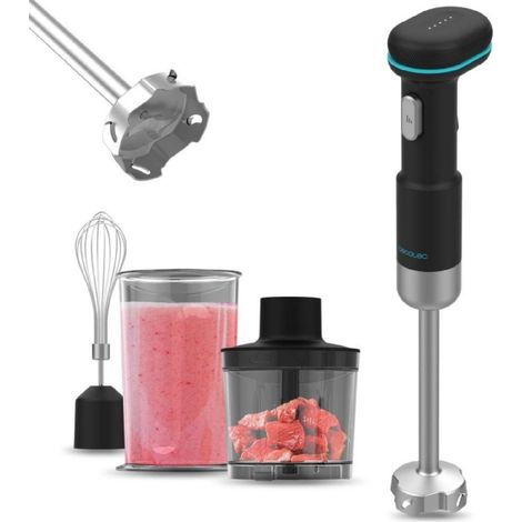 Cecotec Batidoras de Mano Portátil BlendGo Hand. DC Motor 180W, Batería con Carga 2h, 30min Uso, Indicador Batería
