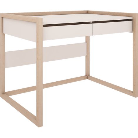 Wood Luck Romy - Scrivania a 2 cassetti - Bianco (1/4)