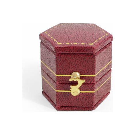 BUNTHAUS Boîte à bagues vintage bijoux présentoir organisateur boîte sortie en cuir PU(rouge) (1/5)
