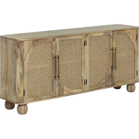 Buffet en bois de manguier et cannage Thora (1/5)