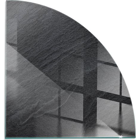 Glasbodenplatte für den Kamin Glas Unterlage Hitzeschutz für den Boden mit Dekorative Motiv Natursteinstruktur 1/4 100x100 cm