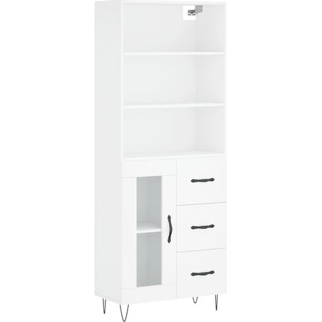 vidaXL Credenza Bianca 69,5x34x180 cm in Legno Multistrato (1/5)