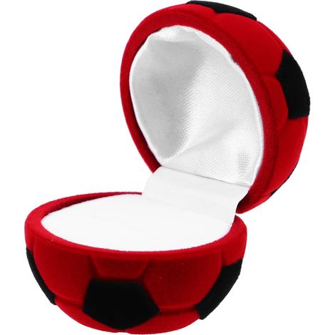 Ringschachtel in Fußballform aus Samtigem Veloursstoff mit Weichem Griff Rundes Ringetui zur Schmuckaufbewahrung für Ringe und Ohrringe für Besondere Anlässe zu Hause (1/5)