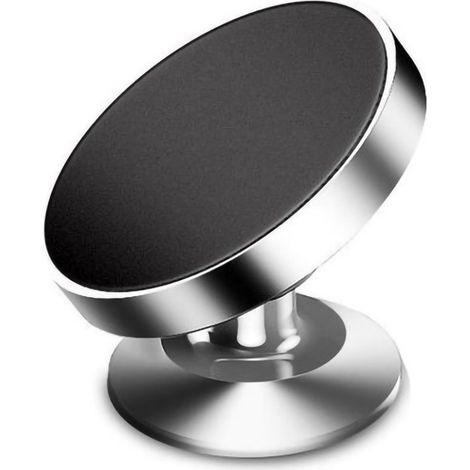 Soporte magnético para coche, ajustable en 360 grados, potente soporte magnético, accesorio universal para coche, compatible con todos los smartphones (plateado). (1/4)